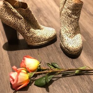 Jeffery Campbell cow Hyde block heel booties